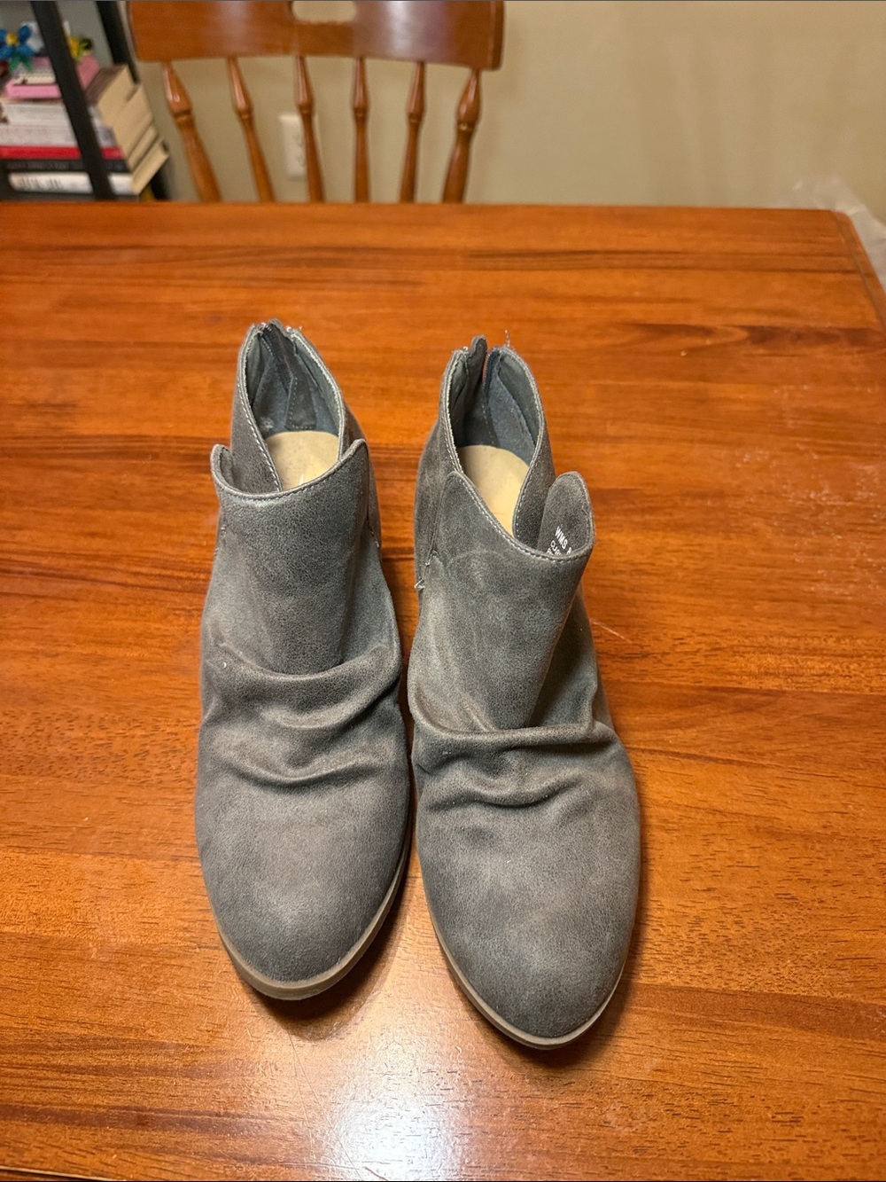 Report Gray Suede Ankle Booties